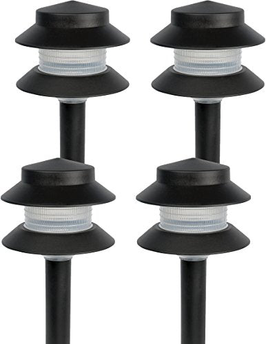 Paradise Plastic Path Stake Light (Black, 4 Pack) - size: 4 Pack