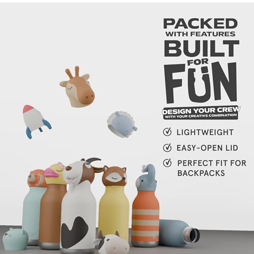 asobu Bestie Water Bottle, Cute Collectible Character, Leak Proof, BPA Free | 16 oz, Stays Cold 24 Hours, Double Wall Vacuum Insulation, Food Grade Stainless Steel, Spill Resistant, Great Gift Idea - color: BRYN THE DUCKY
