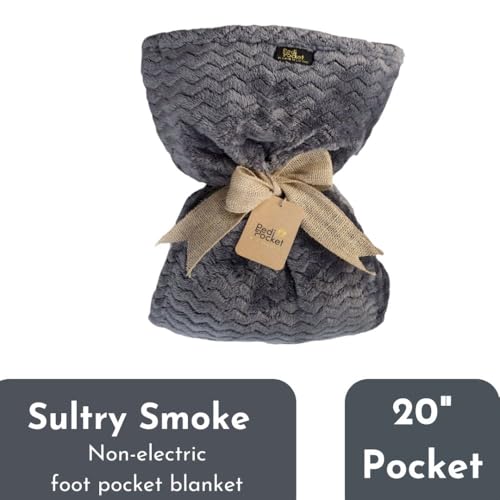 50"x70" Sultry Smoke Foot Pocket Blanket Plush Fleece Non-Electric - color: Sultry Smoke