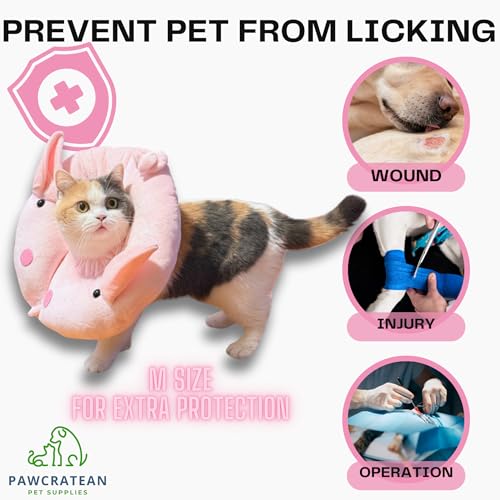 Adjustable Comfy Flower Style Elizabeth Collar for Cats Puppies Soft Recovery Cone Pet Protective Neck Collar (Pink Pig (Open Ring), Small) - color: Pink Pig (Open Ring), size: Small