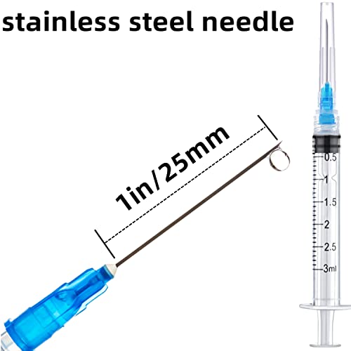 15 Pack 3ml 23Ga Plastic Syringe with Measurement for Scientific Labs and Industrial Dispensing, Disposable Individually Wrapped (15, 3ml-23Ga) - size: 3ml-23Ga