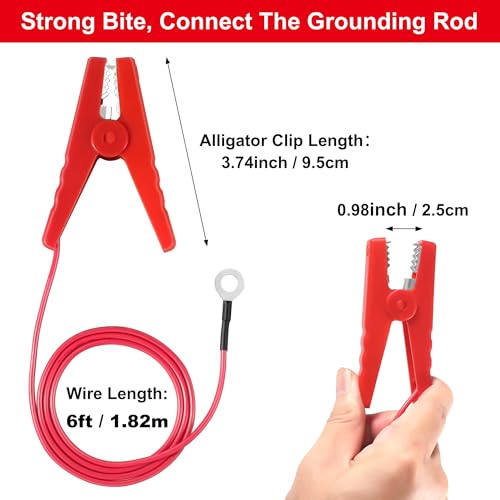Electric Fence Lead Wire Connector, 18AWG Alligator Clip Set, 6Ft | 2-Step Easy Install, Compatible with Solar Fence Energizers & Chargers, Fits Poultry, Livestock, Farm, Garden Netting Fence - style: 6FT Wire