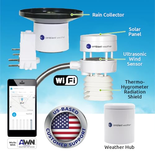 Ambient Weather WS-5000-IP3 Ultrasonic Professional Smart Weather Station | With Remote Monitoring and Alerts - style: IP Module + Ultrasonic