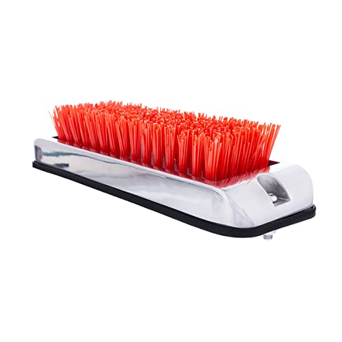 United Pacific 90055 Stainless Shoe/Boot Scraper w/Nylon Brush, 430 Stainless Steel Housing – Red Brush – ONE Unit - color: Red Brush