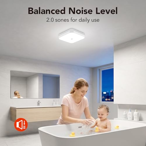 OREiN 2-in-1 Bathroom Exhaust Fan with Light, 110 CFM, ENERGY STAR | 1000LM, 5000K Daylight, Quiet 2.0 Sones, No Attic Access Required, ETL/HVI Certified, 7.36x7.68in Cutout, 4-to-3in Adapter - color: 5000K