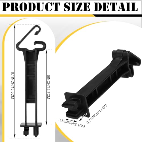 Pangda 200 Pcs 5 inch Snap Type Insulator Electric Fence T Post Insulators Extended Snug Fitting T Post Electric Fence Wire Clips for Agricultural and Ranchers (Black) - color: Black