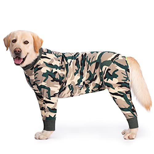 Dog Surgery Recovery Suit Female Male for Dogs After Surgery Medium Large Dogs Onesie Dog Pajamas Pjs Clothes (Green Camo, 28 (Chest 26.77 in | Backlength 18.11)) - color: Green Camo, size: 28 (Chest 26.77 in | Backlength 18.11)