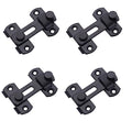 Flip Lock Barn Door Latch 4 Pack Door Latches Small Black Safety Door Glide Sliding Wine Cabinet Closet Gate for Bathroom Garden Cabinet Window