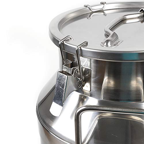 Gallon Milk Can Stainless Steel Milk Bucket Wine Pail Bucket Versatile Milk Can Wine Bucket Liquid Storage Milk Transport Can Tote Jug with Sealed Lid Heavy Duty and Carry Handle (40L 10.6 Gallon) - size: 40L 10.6 Gallon