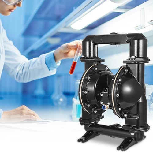 VEVOR Air-Operated Double Diaphragm Pump, 2 inch Inlet & Outlet, Aluminum Alloy Body, 158.4 GPM & Max 120PSI, Nitrile Diaphragm Transfer Pump for Petroleum, Diesel, Oil and Low Viscosity Fluids - size: 75 GPM
