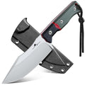 Purple Dragon Outdoor Knife for Skinning - Drop Point Skinning Knife Green | Forged from a Single Piece of D2 Steel, Full Tang G10 Handle, Gift Box - size: 4.8 inch