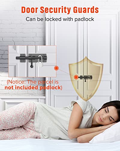 Heavy Duty Slide Bolt Gate Latch Hardware, 6.3 Inch, Black | Solid 304 Stainless Steel Latches Electroplating Finish, Barrel Bolt Lock for Wooden Fence, Interior, Yard/Barn/Shed Door - color: Black - 1 Pack