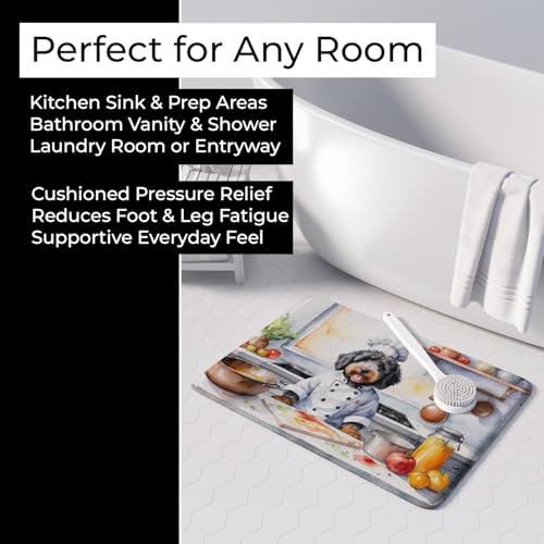Caroline's Treasures Bernedoodle The Chef Memory Foam Kitchen Mat Machine Washable Anti-Fatigue Mat Cushion Comfort Bath Mat or Kitchen Rug - color: Bernedoodle 6205
