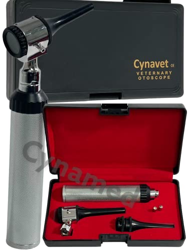 New Veterinary Diagnostic Otoscope Set Kit Vet Instrument with 2 Extra Replacement Bulb Cynamed