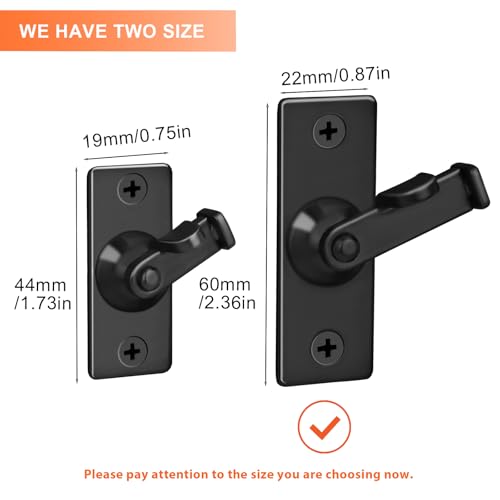 2 Pack Screen Door Latch 90 Degree, 2.36 x 0.87 Inches Gate Latch Sliding Screen Door Lock Barn Door Latch, Black - color: Black-90° Only, size: Large-2 Pack