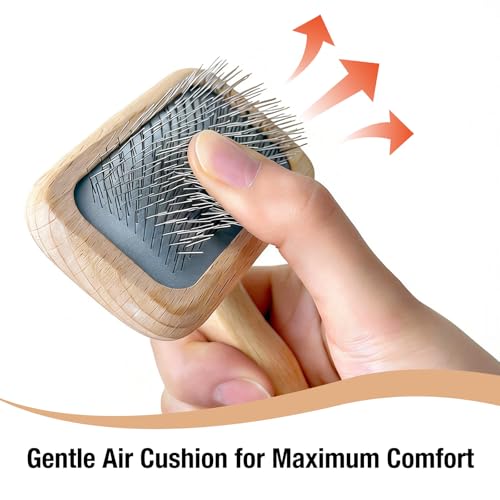 UTEE Slicker Brush for Dogs & Cats - Professional Pet Grooming Tool with 120° Angled Pins - Best for Goldendoodles, long-haired cats & Medium Breeds - Removes Mats, Tangles & Loose Fur