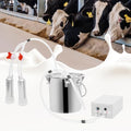 Cow Milking Machine, 2in1 Electric Automatic Cow Milker with Adjustable Vacuum Pump, 5L Milk Container, 2 Teat Cups, Goat Vacuum Pulsation Milker - size: 5 L