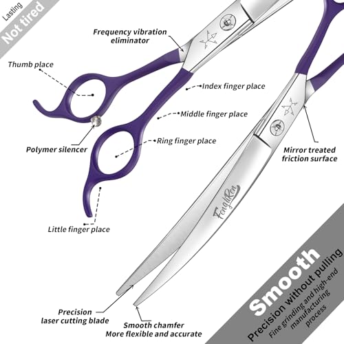 High-end Professional Dog Grooming Curved Scissors Pet Curved Shears 7.5 Inches Extremely Very Sharp Made Of Stainless Steel Alloy By Hand For Dog Cat Groomer - color: 7.5inch Curved Shears