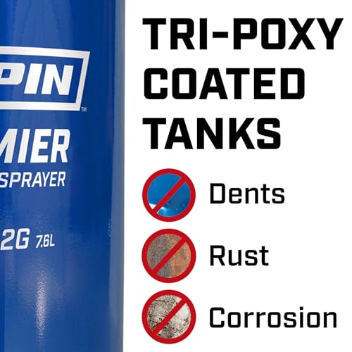 Chapin International 1280 Premier Pro 2-Gallon Tri-Poxy Steel Sprayer for Fertilizer, Herbicides and Pesticides, Multi - style: Handheld Sprayer