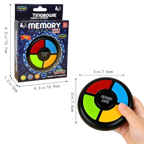 tingbowie Memory Game Handheld Electronic Toy, Color Memorizing with Lights and Sounds