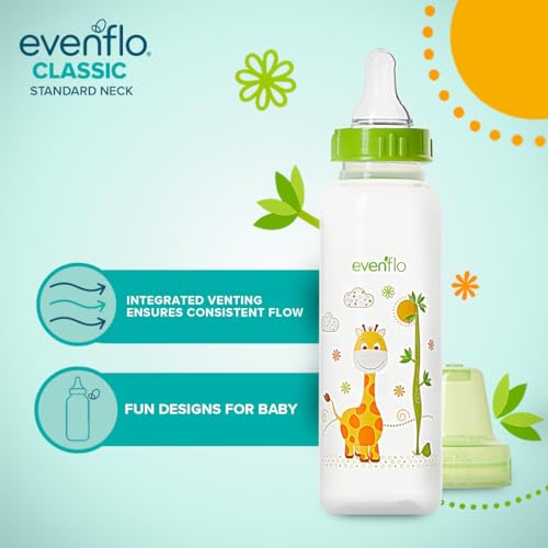 Classic Prints Polypropylene Bottles for Baby, Infant and Newborn - Blue/Green/Teal, 8 Ounce (Pack of 12) - size: 1 Count (Pack of 12)