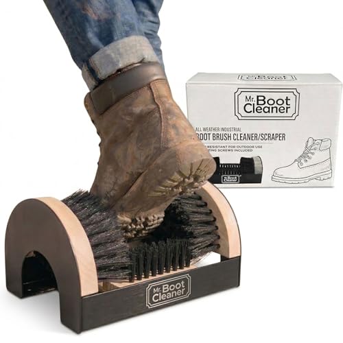 Heavy Duty Boot Cleaner Scrubber, for Mounted or Portable Use, Wood | Mr. Boot Cleaner Boot/Shoe Scraper, Use Indoors or Outdoors, Suitable for Home or Commercial Sites, Includes Hardware