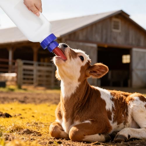 Calf Bottle 3.2 Quart Calf Milk Feeder Nursing Feeding Bottle with Hand Grip Handle Livestock Supplies