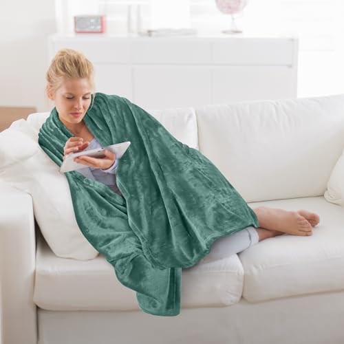 Utopia Bedding Soft Fleece Bed Blanket Throw Size Celadon (50x60 Inch) | Microfiber Plush Warm Lightweight Breathable Cozy Blanket Anti-Static, All Season Use, Gift for Women and Men - color: Celadon, size: Throw (50x60 Inch)