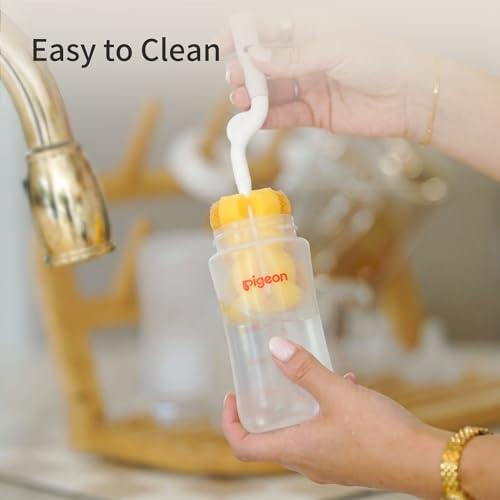 Pigeon PP Wide Neck Anti-Colic Nursing Bottle, 8.1 oz, 4-Pack | Includes 4 M Nipples (3m+): Equipped with 4 natural-feel, medium-flow nipples; features a streamlined body for easy cleaning. - color: 8.1Oz, 4 packs