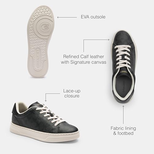 COACH Women's High Line Sneaker - color: Charcoal/Black, size: 9