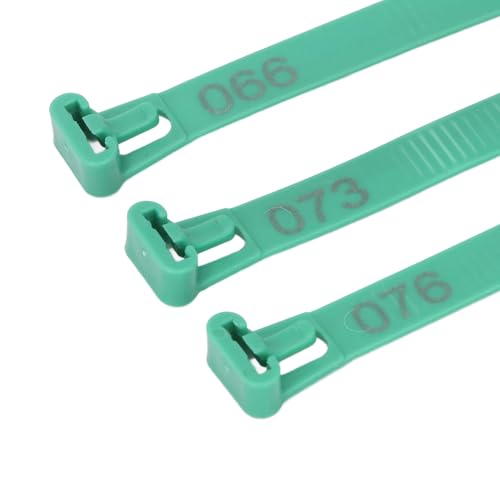 100Pcs Chicken Leg Rings, 1-100 Numbered Poultry Chicken Identification Leg Ankle Bands Tags Reusable Zip Tie for Ducks Chicks Pigeons Goose (Green) - color: Green