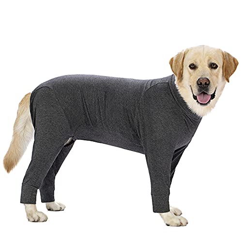 Dog Surgery Recovery Suit Female Male for Dogs After Surgery Medium Large Dogs Onesie Dog Pajamas Pjs Clothes (Pure Grey, 28 (Chest 26.77 in | Backlength 18.11)) - color: Pure grey, size: 28 (Chest 26.77 in | Backlength 18.11)
