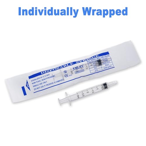 12Pack 3ml Syringes with Cap, Oral Syringe without Needle for Liquid, Measuring, Refilling, Oil, Glue Applicator - style: 3ML