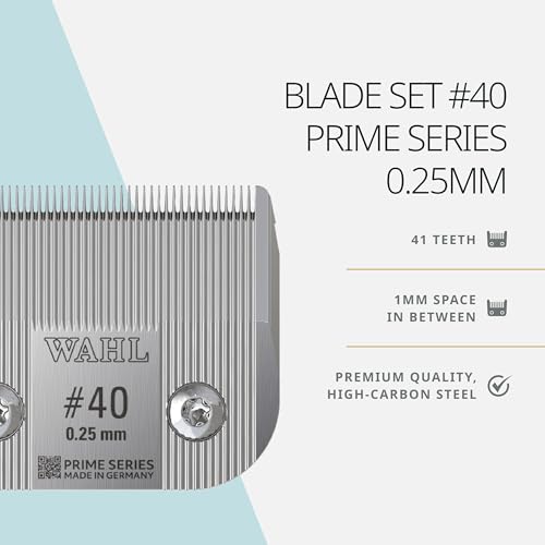 Wahl Pro Animal Prime Series Blade, 0.25 mm, #40 | Solid High-Carbon Steel, Quick-Change System for Dog, Cat, and Horse Grooming - size: #40