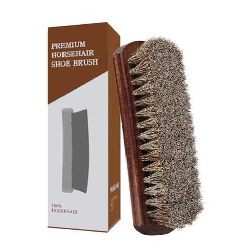 100% Horsehair Shoe Brush - 7" Solid Beech Wood Leather Shine Brush for Boots, Shoes, & Car Interiors - Soft Polishing Bristles for Buffing & Cleaning (7" Brush 1pc) - style: 7" Brush 1pc