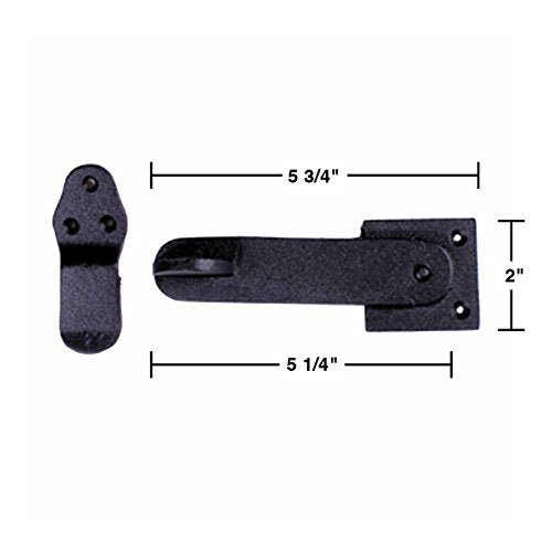 Renovators Supply Manufacturing Black Wrought Iron Flip Gate Latch 5.75 in Barn Cabin Door Lock with Mounting Hardware - color: 5.75-inch Latch, size: Pack of 1