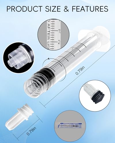 2.5ml Luer Lock Syringe without Needle - 2.5cc Plastic Syringes, Sterile, Individually Sealed, Pack of 30 - size: 2.5ML