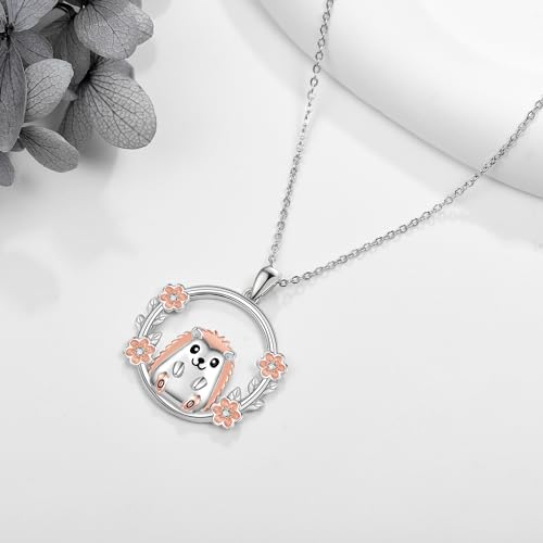 Goat Necklace Crystal Goat Necklace Sterling Silver Heart Goat Necklace Animal Pendant Jewelry for Women Goat Gift for Goat Lovers - style: Hedgehog