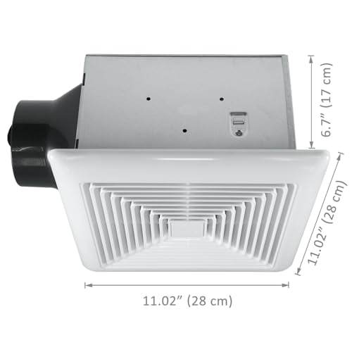 BV LED Bathroom Exhaust Fan With Light 110CFM - 1.2 Sones, Ultra Quiet, 800lm | Bathroom Vent Fan 3000K/4000K/5000K, Covers up to 110 sq. ft. | 4 Inch Duct Collar, Easy Install & Replace - size: 110 CFM w/ LED