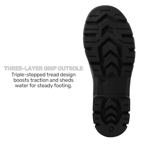 Men's Steel Toe Rain Boots, Waterproof Knee High Work Boots | Slip & oil resistant outsole for construction, farm and industrial work. - color: Navy Blue, size: 12