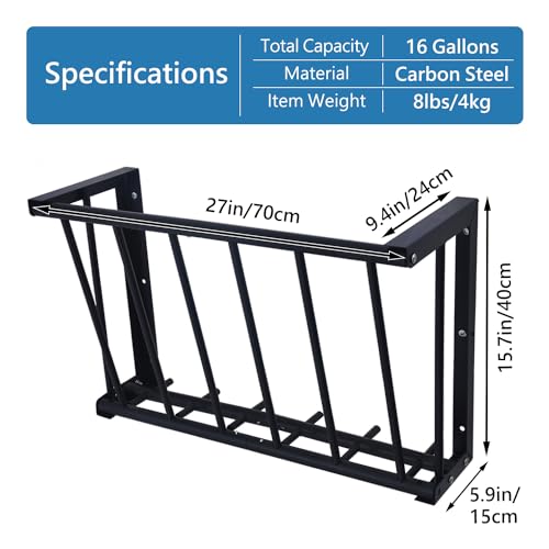 2Pcs Wall Mount Hay Rack 16 Gallon | 27'' Long Livestock Hay Feeder Carbon Steel Hay Feeder for Sheep, Goats, Horses, Indoor Outdoor Uses - size: 16INCH(2PCS)