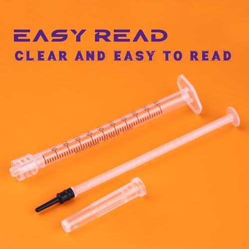 1ml Syringes with Needle 27G Needle 1/2 Inch Disposable Small Syringe for Liquids, Individually Wrapped, Pack of 100 - size: 1ML-27G 1/2"
