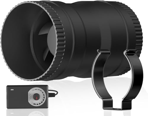 Hon&Guan 3 Inch Inline Blower Fan with Speed Controller 120 CFM with 20W Ultra-Low Power and Low Noise - size: 3 Inch