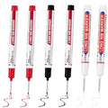 6 PCS Long Head Deep Hole Marker Pens,20mm Long Nib Marker, Longs Nose Markers, Waterproof Construction Markers Marking Tool,Permanent Markers Carpenter Ink marker Pens,Metal marking Pens 03 - color: 6PCS-20MM-Red/White/Black