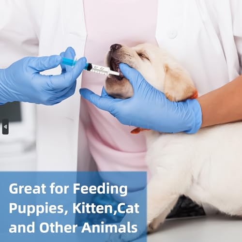 50pcs 5ml Syringes with Caps for Industry Lab Pet Feeding (Blue) - color: Blue, size: 5ml-50Pack