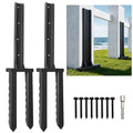 2 Pcs 30“ Tall Fence Post Repair Kit | Heavy-Duty Serrated Design Fence Post Repair Piles|specifically designed to repair tilted|broken|wobbly wooden fences - size: 2 Pcs
