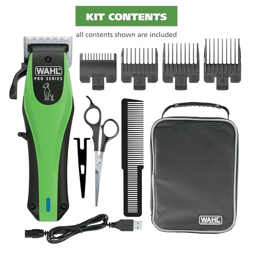 Wahl Pro Series Lithium Ion Cordless Dog Grooming Kit – Rechargeable, Heavy-Duty Dog Clippers for Thick Coats – Model 3025854