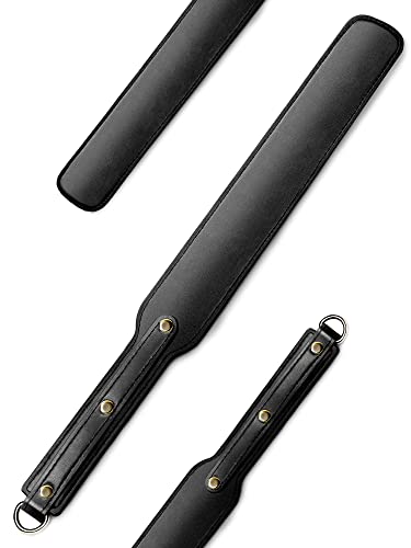 18 inch Riding Crop,Leather Paddle,Super Durable Rug Paddles,Equestrian Crops - color: Black