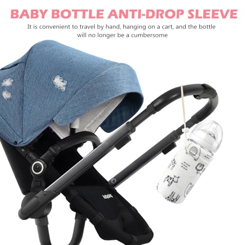 ULTNICE Baby Bottle Insulator Sleeve with String Warm Baby Bottle Cover Glass Nursing Feeder Warm Holder Pouch Infant