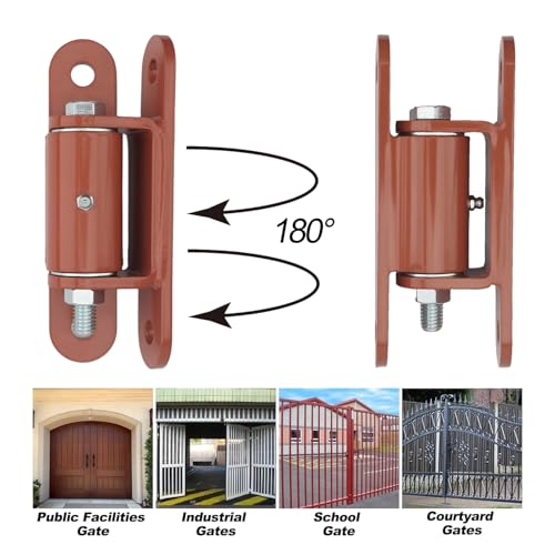 7" 2150P Heavy Duty Gate Hinges 1100lb Capacity - Bolt On/Weld On Carbon Steel Hinges for Driveway Gates, Fence & Barn Doors - Ball Bearing Design, Rust-Red Resistant Finish （2pcs）